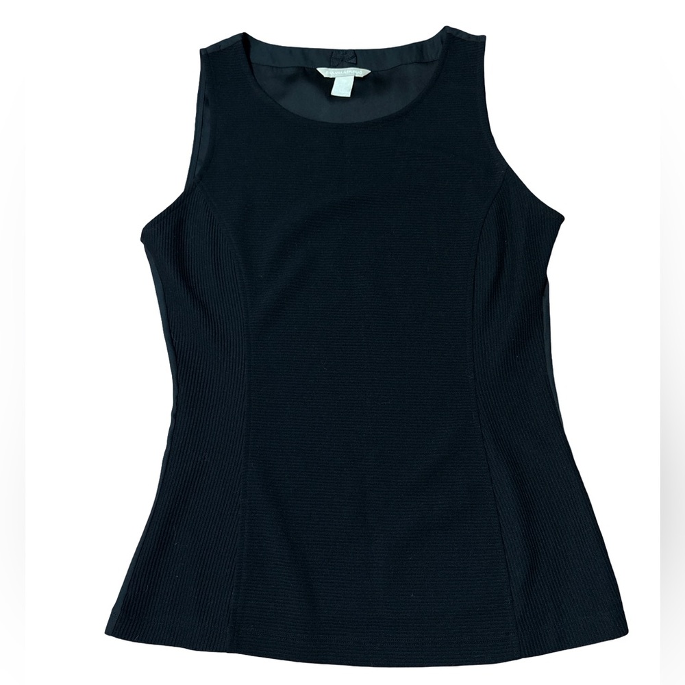Banana Republic Black Textured Sleeveless Blouse